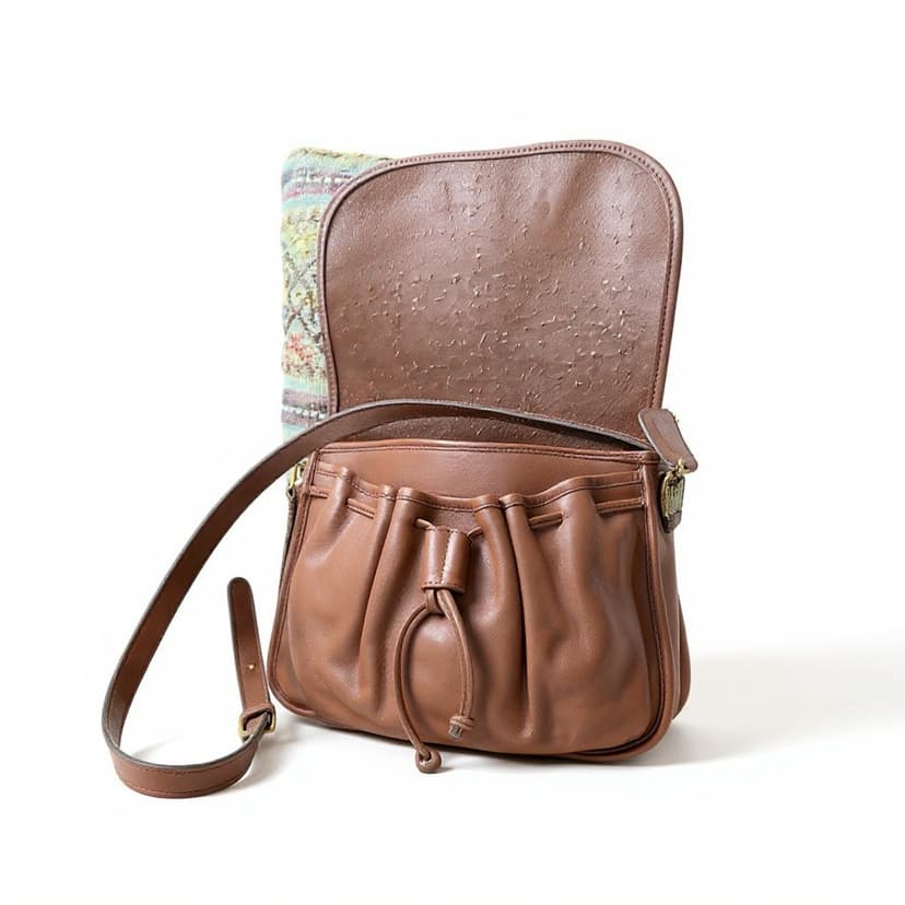 Vintage Coach Pocket Drawstring leather Bucket, Style 4021, 1990