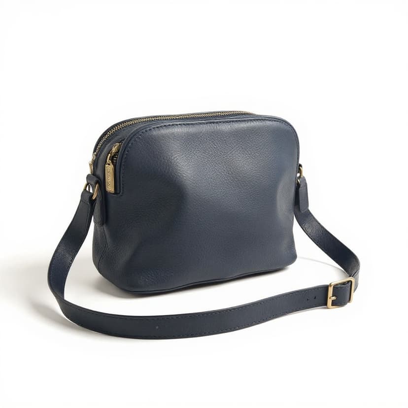 Vintage Coach Double Zip Natural Grain leather Crossbody, Style 4914, 1995–1996