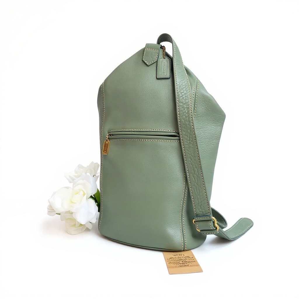 Vintage Coach Flat Pack Natural Grain leather Backpack, Style 4917, 1995–1996