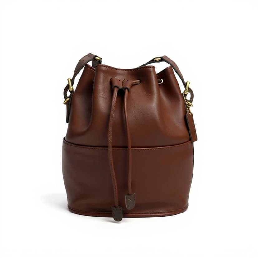 Vintage Coach Equestrian Drawstring leather Bucket, Style 9804, 1997–1998