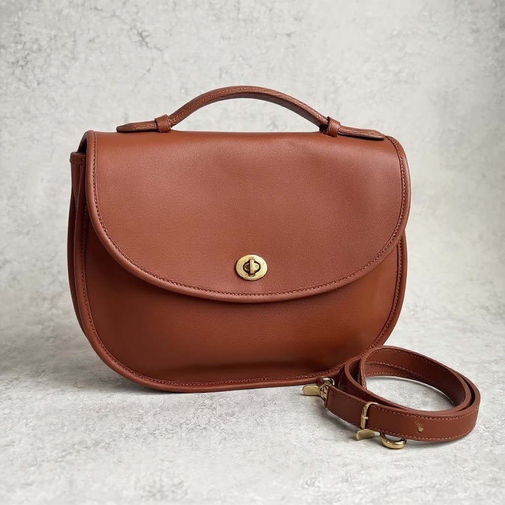 Vintage Coach Plaza Bag leather Crossbody, Style 9860, 1989–1990