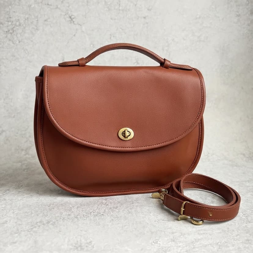 Vintage Coach Plaza Bag leather Crossbody, Style 9860, 1989–1990